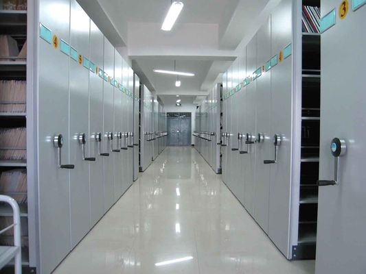 Hệ thống lưu trữ tập tin mật độ cao bằng thép lăn cho thư viện / trường học / văn phòng / ngân hàng