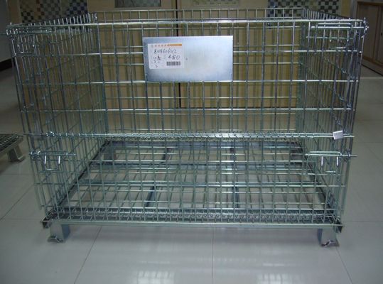 Thùng chứa lưới sợi gấp galvanized, hộp lưu trữ lưới sợi cho kho